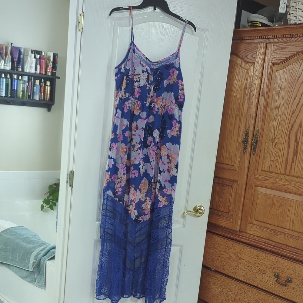 Floral Blue Maxi Dress